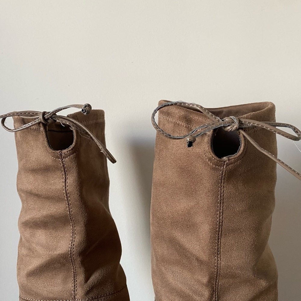 Charlotte Russe Tan Suede Over-the-Knee Heeled Boots - Picture 8 of 8